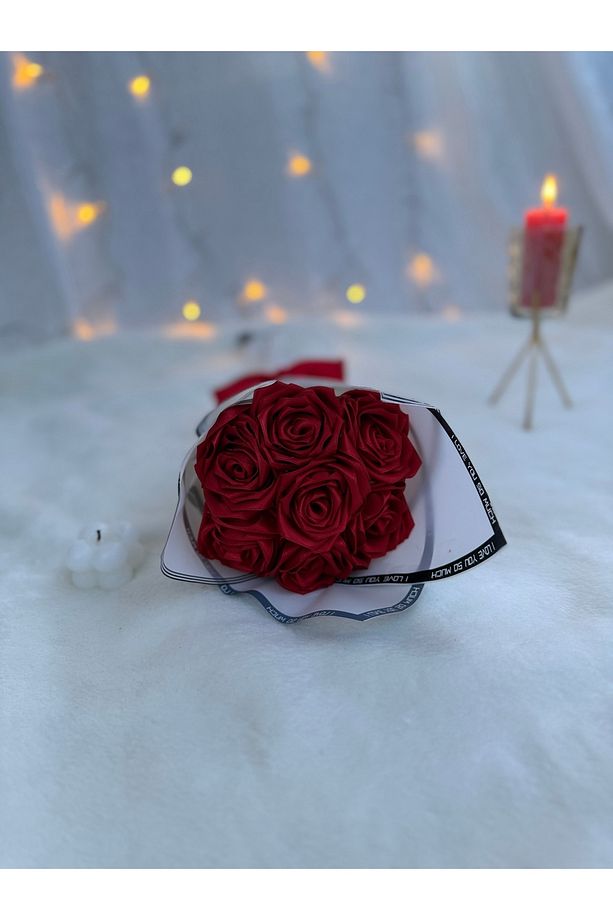 Saten Gül Buketi (kırmızı) 7’li - 1