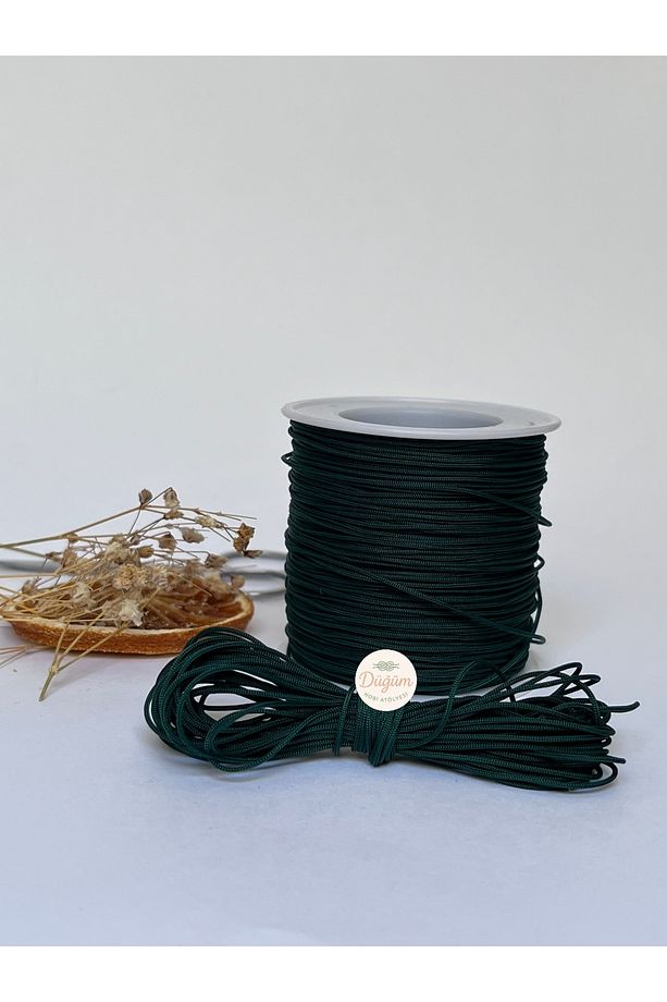 0.8 mm Zümrüt Yeşil 5 metre Paracord Paraşüt İpi Bileklik Tesbih Kolye Makrome Halhal Takı İp - 2
