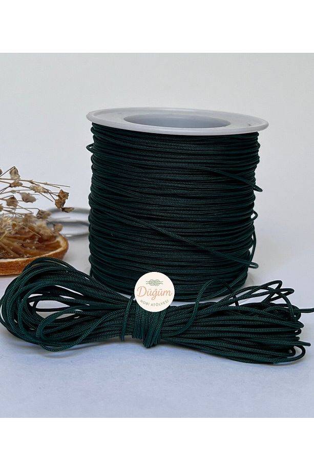 0.8 mm Zümrüt Yeşil 5 metre Paracord Paraşüt İpi Bileklik Tesbih Kolye Makrome Halhal Takı İp - 3