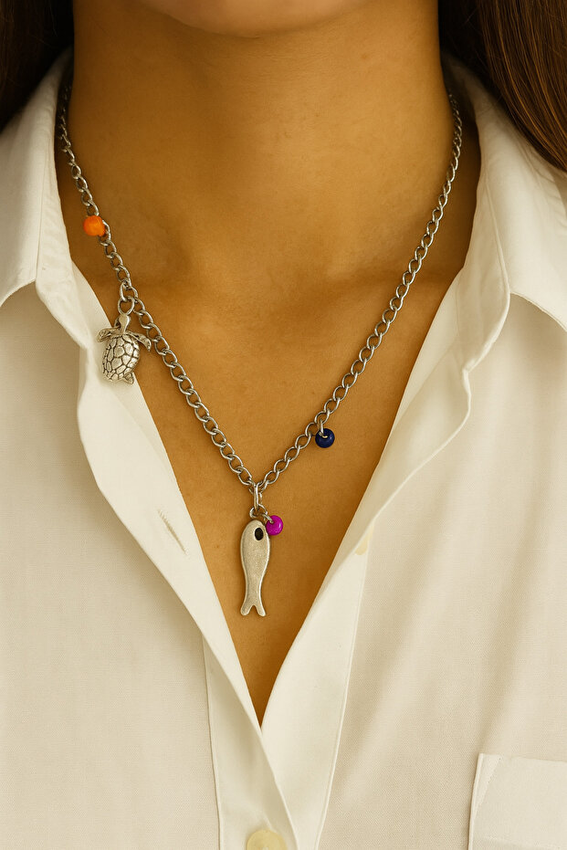 Fish and Loggerhead Pendant - 1