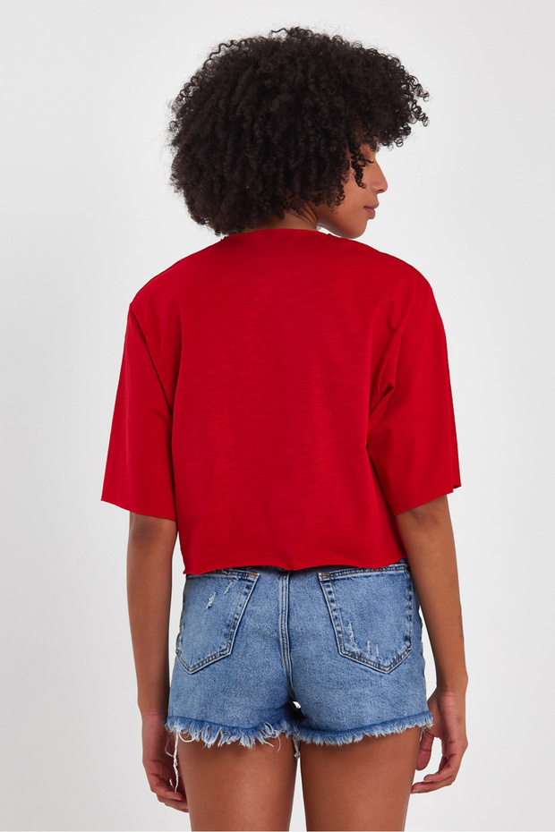 Kadın Basic Oversize Crop - 2