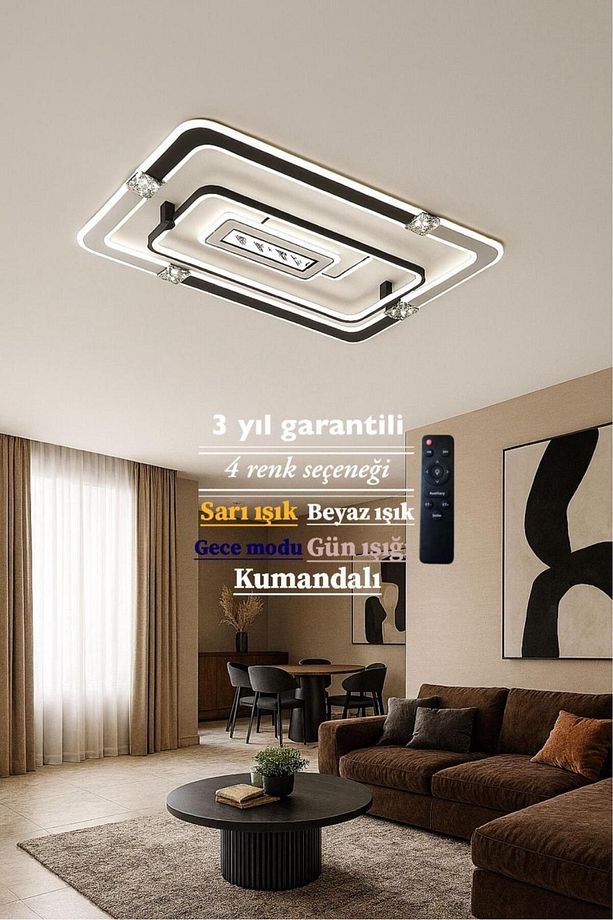 Lucent Dikdörtgen Şık Ledli Tasarım Avize - 2