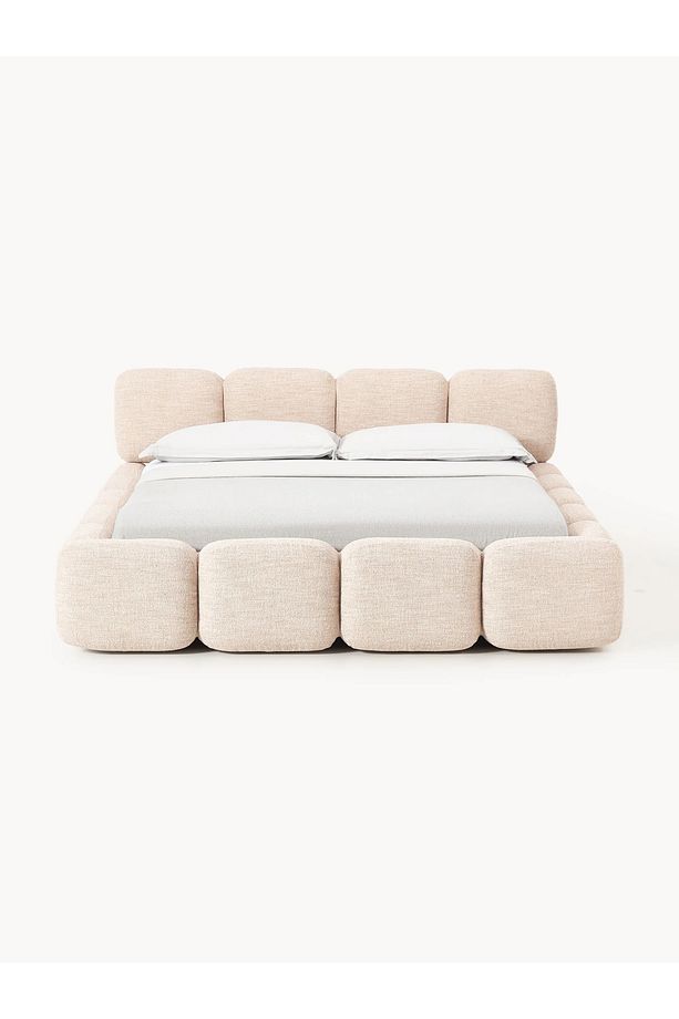 Most Oktagon Bazalı Karyola Bej Bukle Kumaş İşbir Kuştüyü Sünger 180x200 Yatak İçin - 8