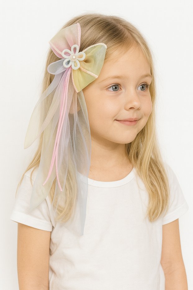 Girl's Short Tutu Ribbon Buckle Clip Colorful