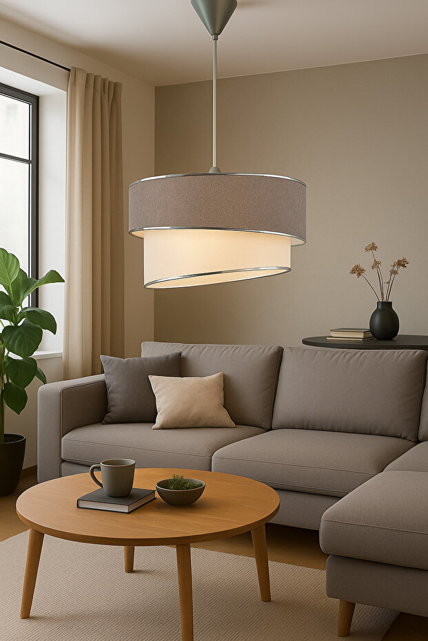 Ruzgar Modern Tekli Sarkıt Avize Açık Gri E65 - 1