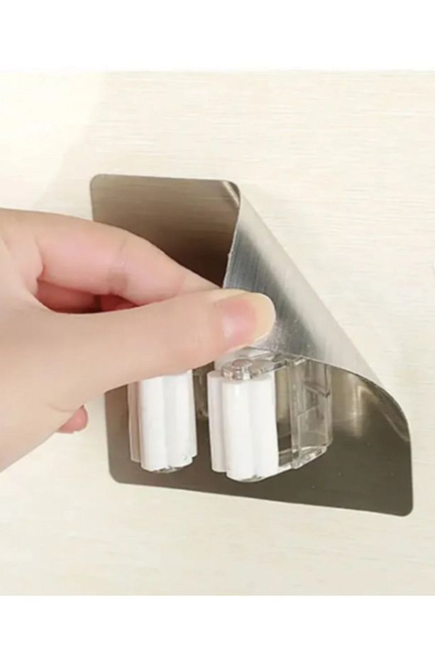 Duvara Monte Mop Paspas Ve Çekçek Tutucu Banyo Mermer Duvara Yapışma Özelliği 2 Adet - 4