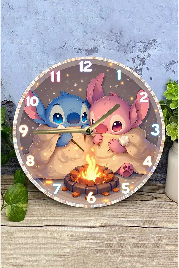 🔥 Sevimli Kamp – 3D Görünümlü Çocuk Odası Duvar Saati 🐾🕒 sdw273 - 4