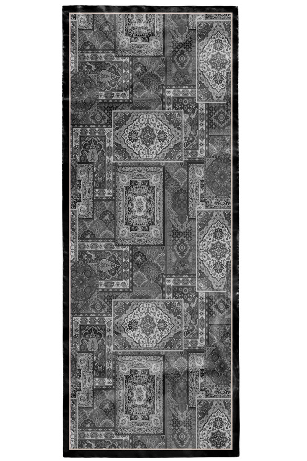 Ethnic Pattern Black Soft Cotton Shawl - 4