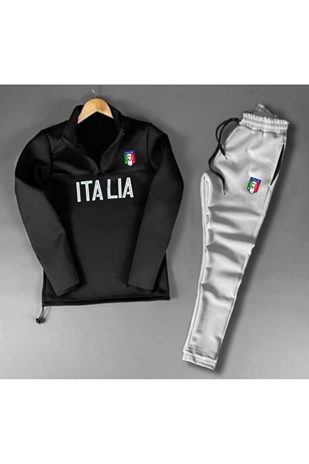 Scuba Polo Neck T-Shirt Sweatpants Set of 2