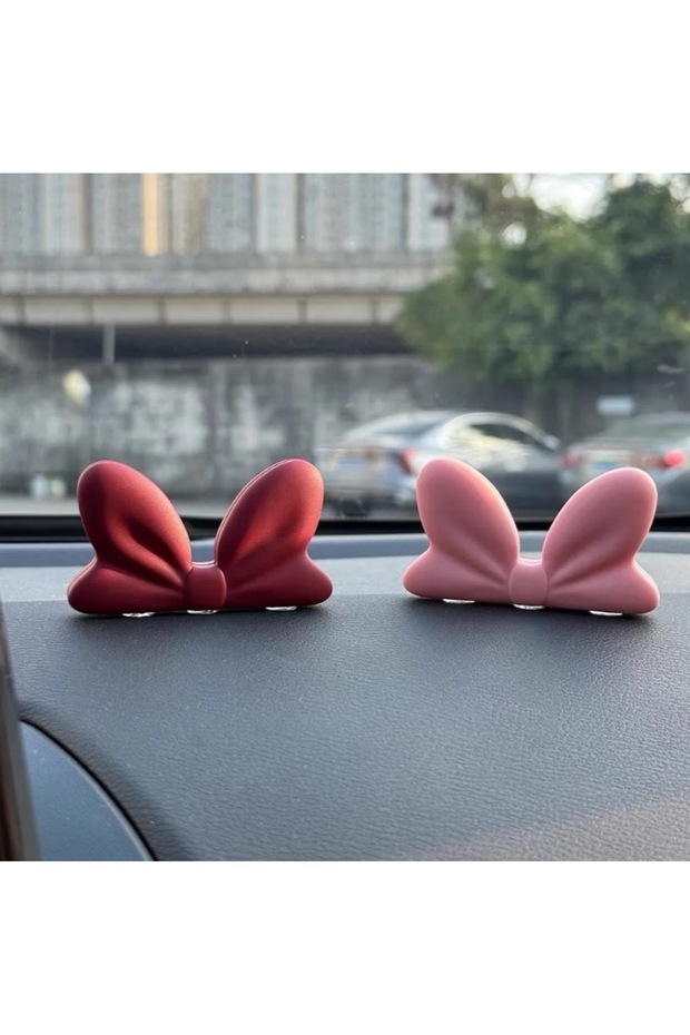 Car Dashboard Ornament Case Ornament Computer Ornament Pink Ribbon Ornament (1 Piece Pink)