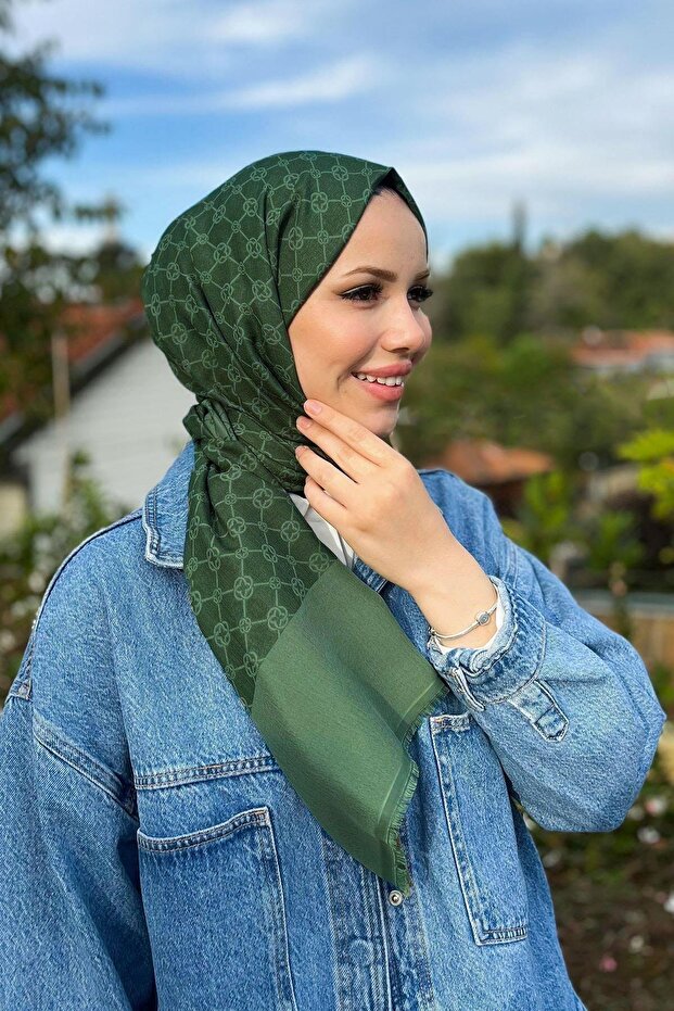 Elegance Monogram Şal - Soft Taş 975 - 1