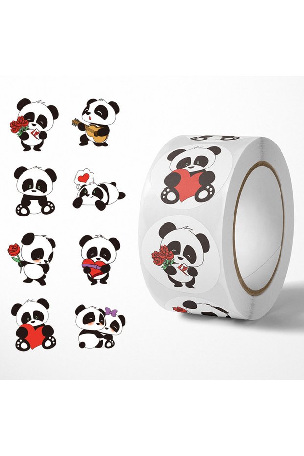 1inch-500pcs 50-500pcs Cartoon Panada Stickers for Kids School Teacher Classroom Use Kids Toy Sticke