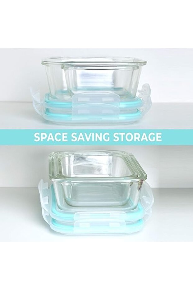 Rectangle Glass Container 3 Pcs 3764 1040ml Airtight, Durable & Multi-purpose Storage - 5