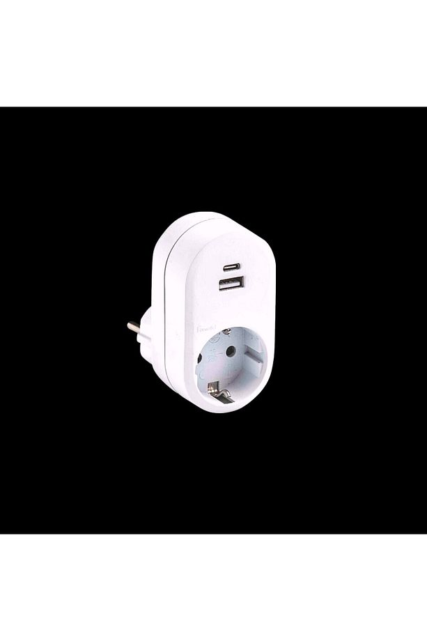 Tek-iş Duvar Tipi Priz Adaptörü | Usb Type-c Çıkışlı, 3.4a Hızlı Akıllı Şarj Özellikli - 1