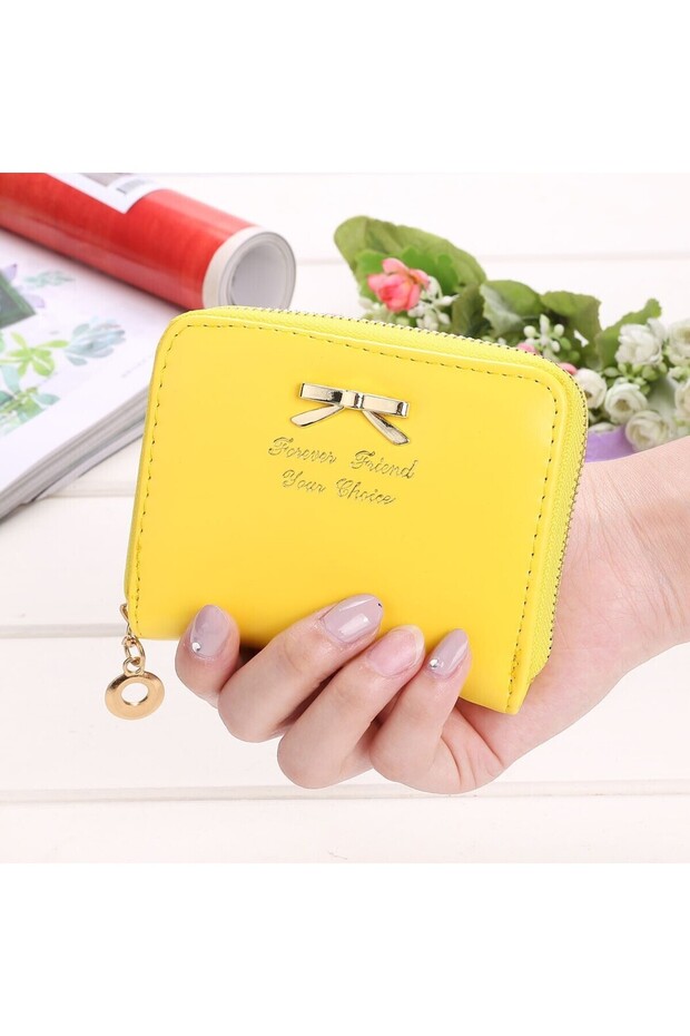 Exclusive for Fashion Enthusiasts: Forever Friend Themed Yellow Compact Wallet