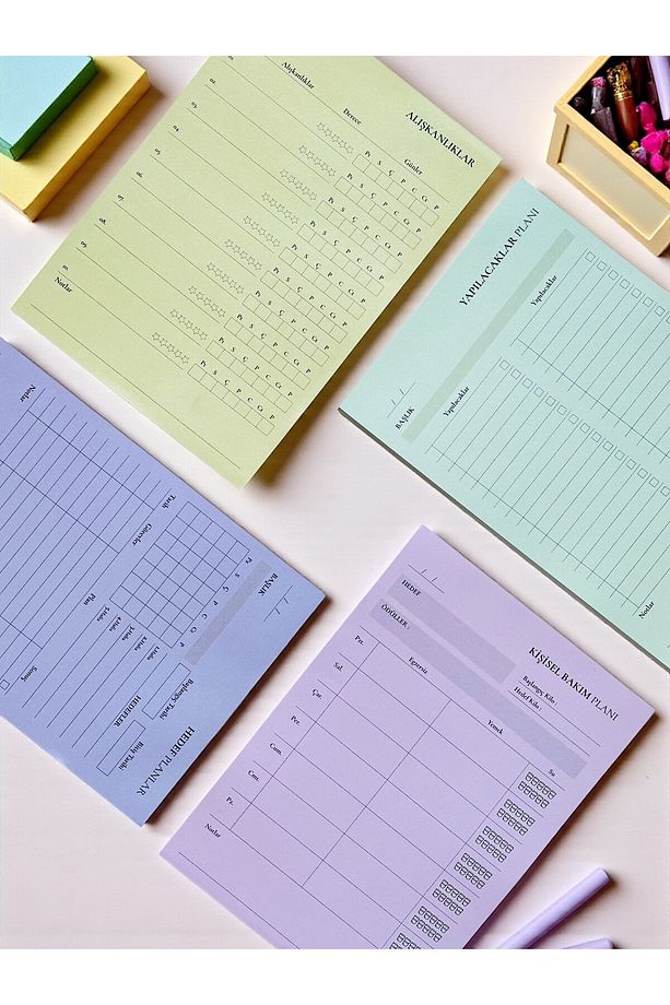 Tarihsiz Masaüstü Planlayıcı Set, 10 Çeşit, Kullan-at Planner - Hedef Planlar - 5