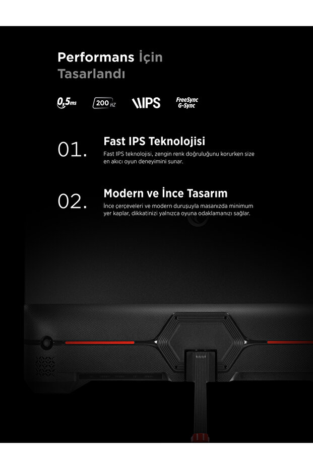 Crimson CR25R180 24,5" 180HZ 0.5MS CSOT FAST IPS FHD ADAPTIVE-SYNC FLAT ÇERÇEVESİZ GAMING MONİTÖR - 5