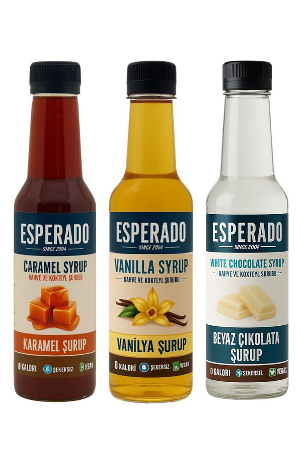 Şekersiz Sugar Free Vanilya-karamel-beyaz Çikolata Aromalı Kahve Şurubu 250 Mlx3 Adet - 2