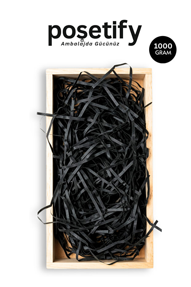 Premium Crinkle Paper Filler – 1000 Gr | Black | Aesthetic Packaging | Protective Wrapping Paper