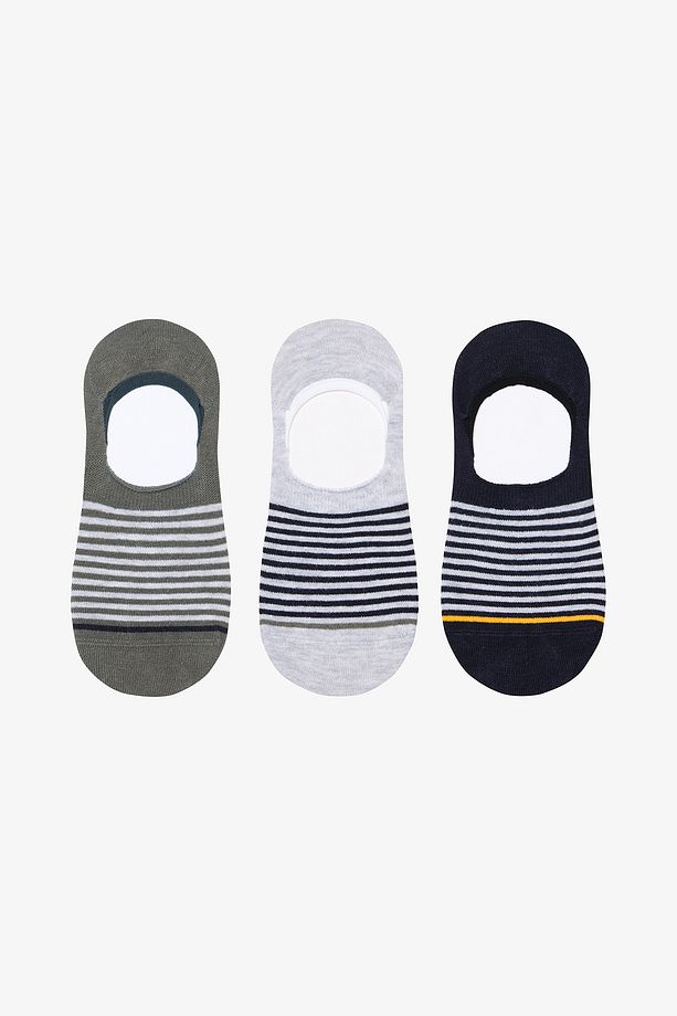 Erkek Multiple Stripe Çok Renkli 3'lü Suba Çorap - 1
