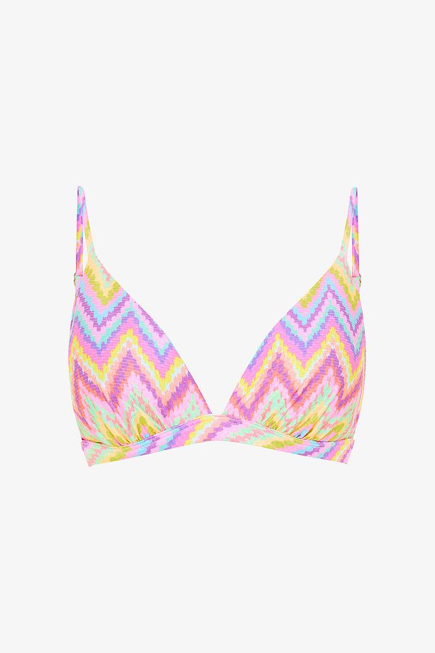 Zigzag Desenli Üçgen Bikini Üstü - 6