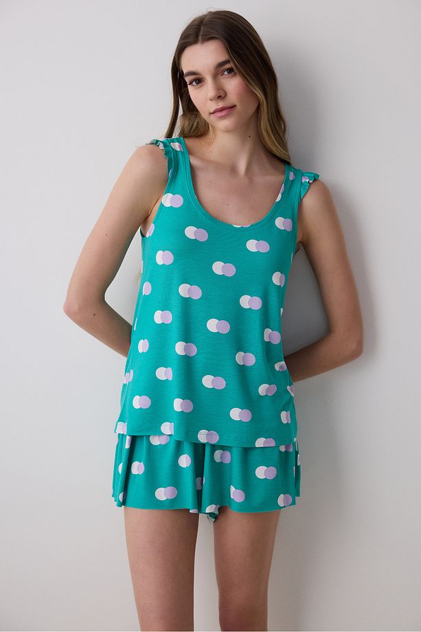 Colorful Dots Şortlu Pijama Takımı - 1