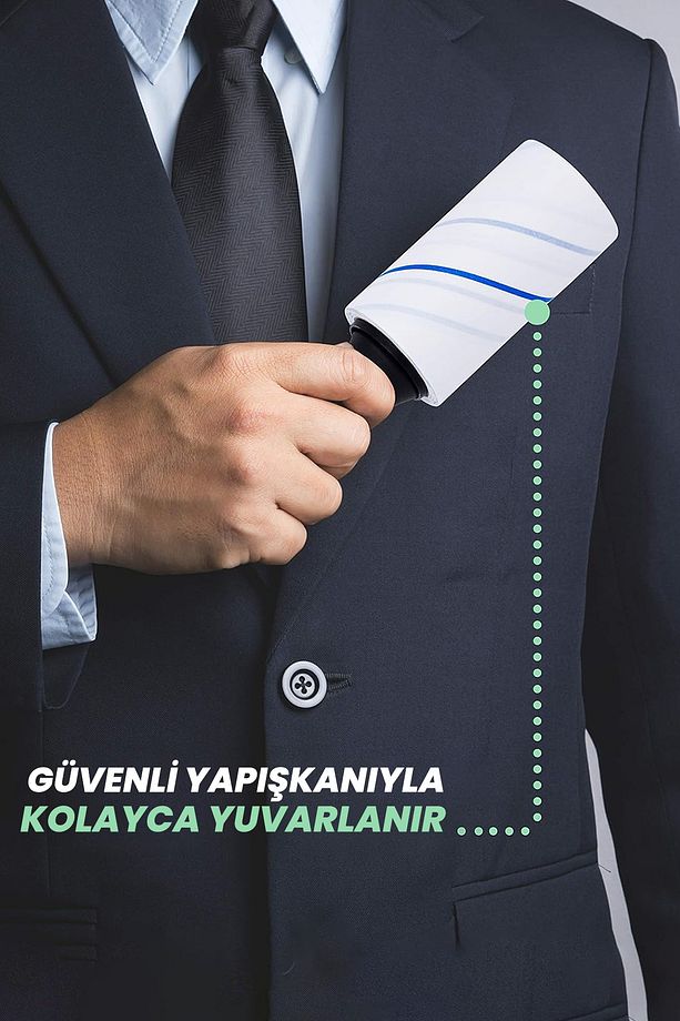 Alamos 12 Adet Yedek Rulolu Tüy Toplayıcı Toplam 360 Yaprak Yapışkan Kağıt - 7