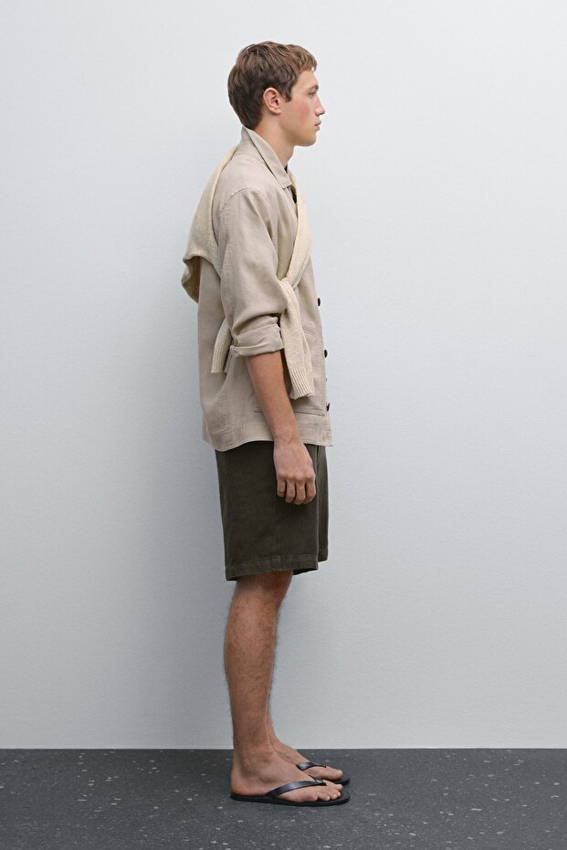 %100 keten bermuda - 4