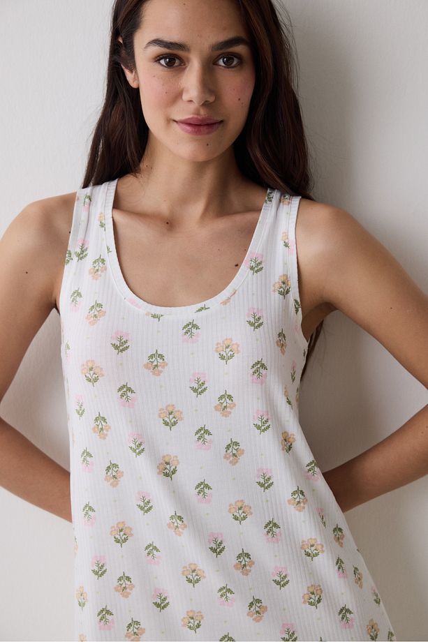 Bloom Printed Açık Yeşil Gecelik - 2