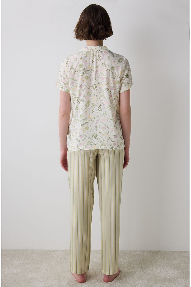 Iris Chally Gömlek Pantolon Çok Renkli Pijama Takımı - 4