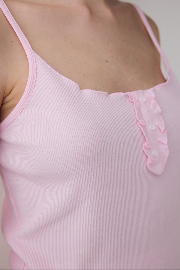 Josie Striped Pembe Şortlu Pijama Takımı - 4