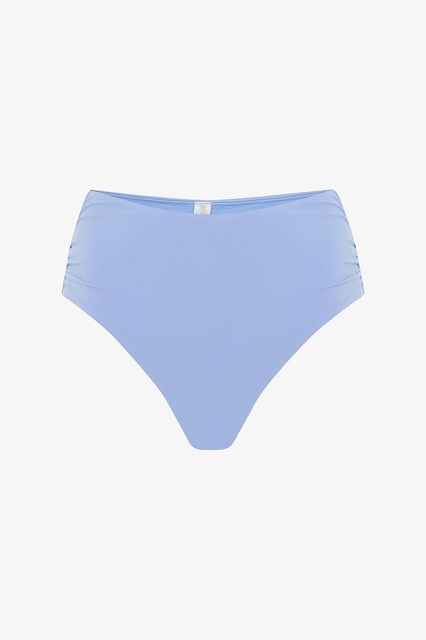 Açık Mavi High Shirred Yüksek Bel Bikini Altı - 5