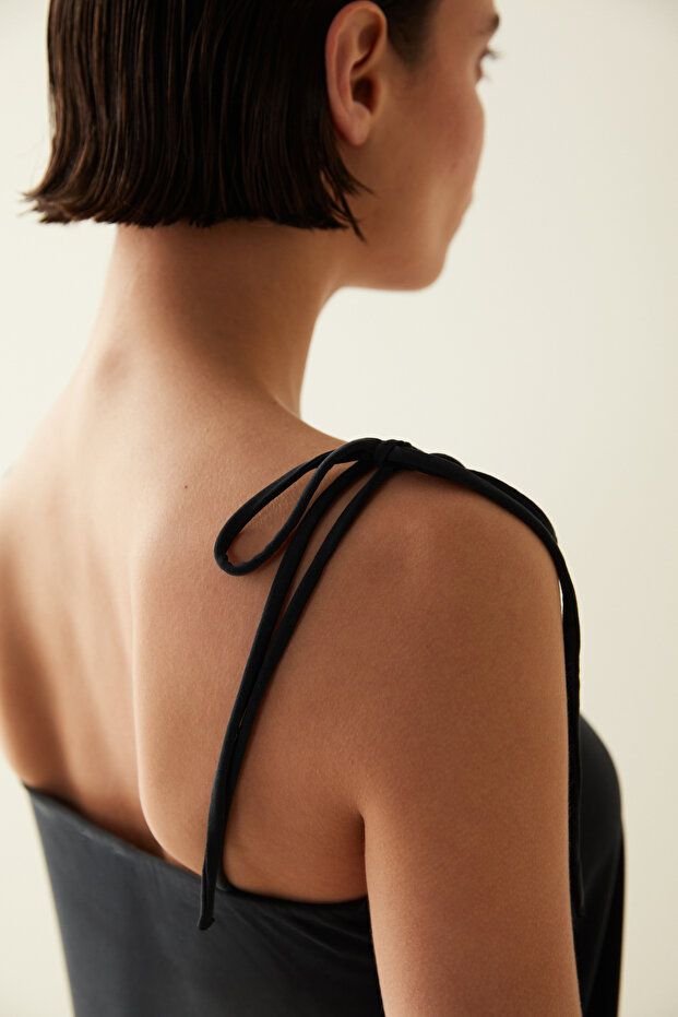 Modal Siyah Bodysuit - 5