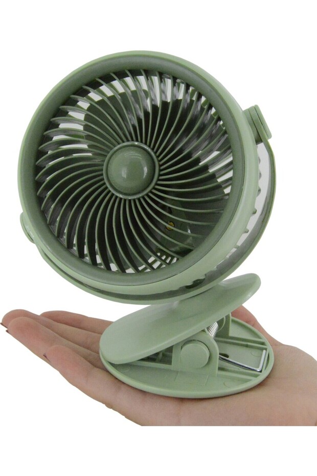 Voltronx Masa Vantilatörü Taşınabilir Mini Vantilatör Type-c Şarjlı Kıskaçlı 3 Kademeli Hız Ayarı - 1