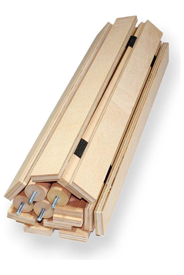 Ahşap Katlanır Rulo Masa Kamp 60x60 - 2