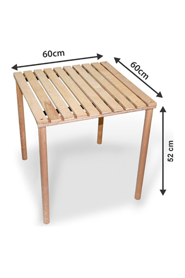 Ahşap Katlanır Rulo Masa Kamp 60x60 - 5