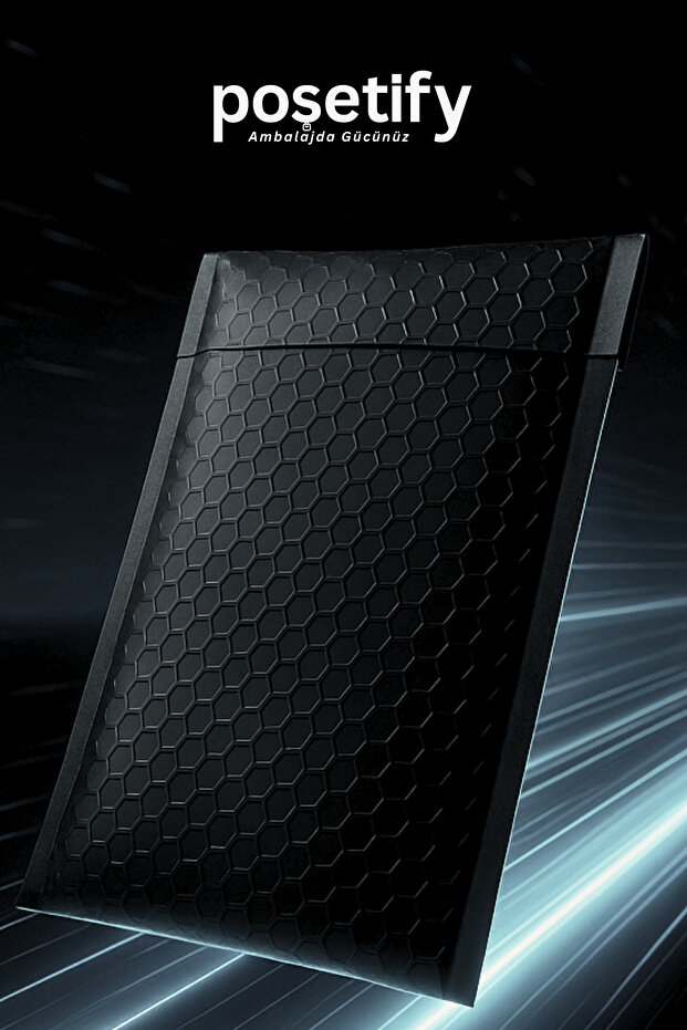 Balonlu Siyah Kargo Poşeti 30x37+5 cm | 140 gr Bantlı Patpatlı Kargo Poşeti | 20’li E-Ticaret Poşeti - 7