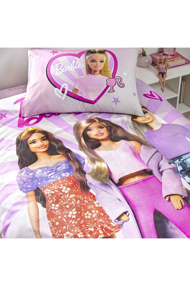 Taç Lisanslı Barbie Shine Pamuk Tek Kişilik Nevresim Takımı - 2