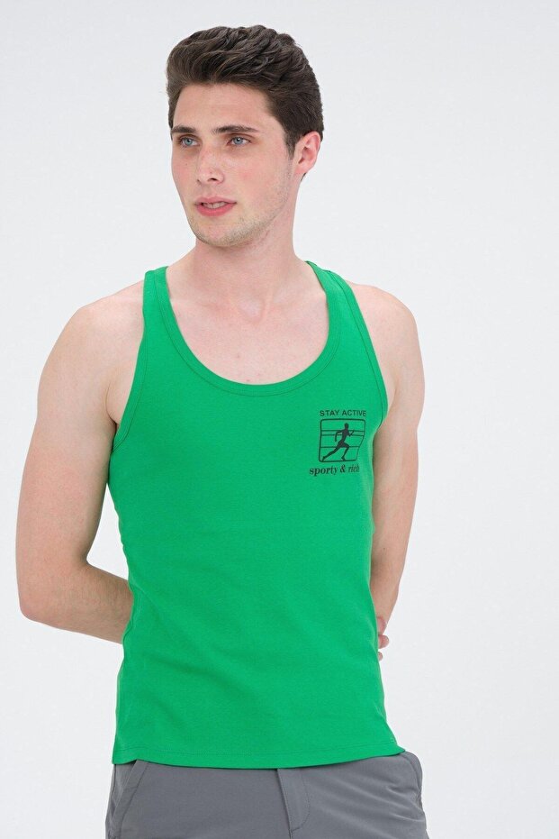 Men's Swimmer Cut Sports Tank Running Athlete Tank Top