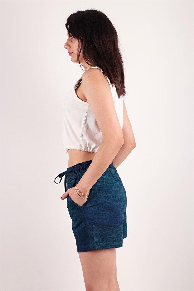 Kadın Desenli Kısa Şort - 3