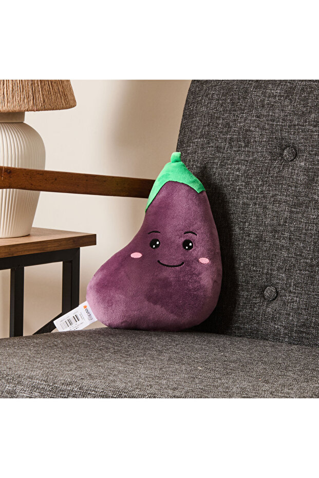 Soft Patlıcan Figürlü Yastık - Mor - 25 cm - 1