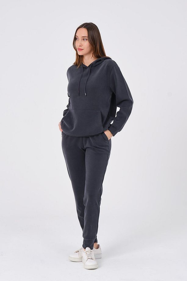Kadın Yumuşak Kumaş Eşofman Takımı Eşofman Altı ve Sweatshirt - 5