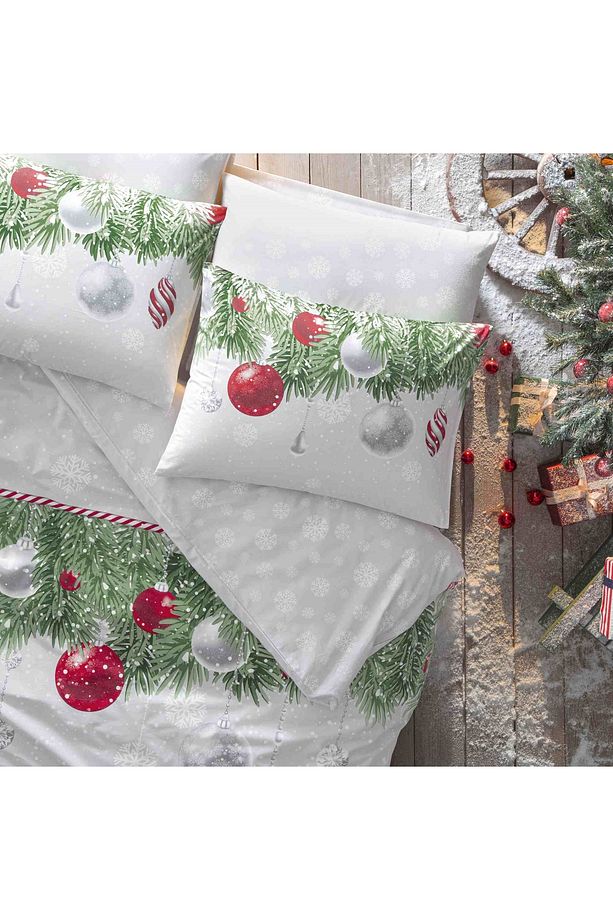 Snowflake Ranforce Çift Kişilik Nevresim Takımı Yeşil - 3