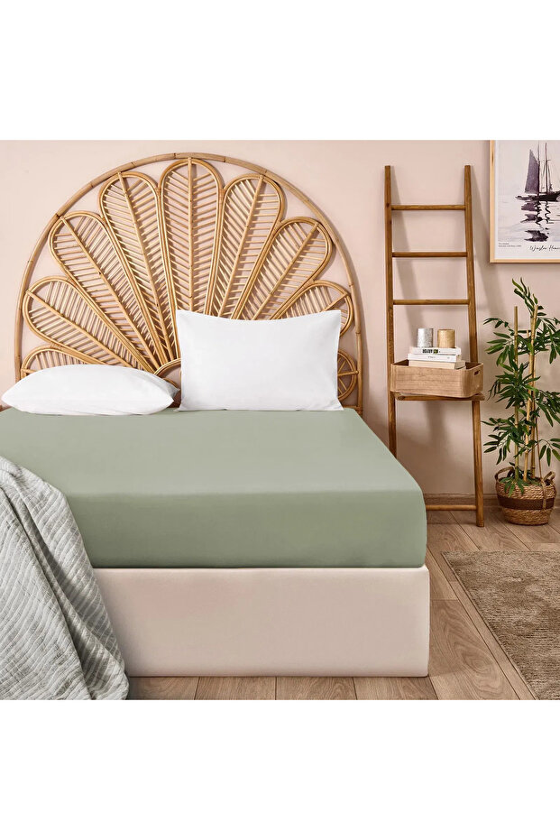Soft Basic Single Fitted Sheet - Green - 100X200 cm - 1