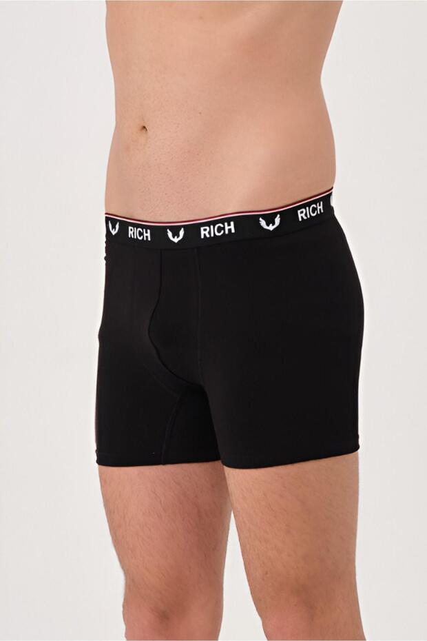 مجموعة بوكسر من الليكرا للرجال مكونة من 3 قطع منقوشة وصلبة - 3