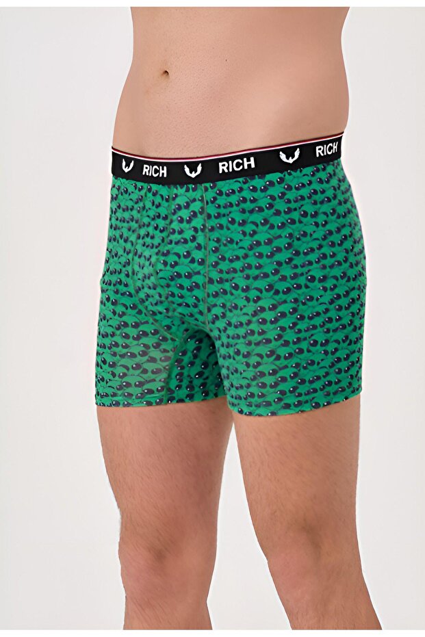 Men's Lycra Patterned and Solid 4 Boxer Pack - 2