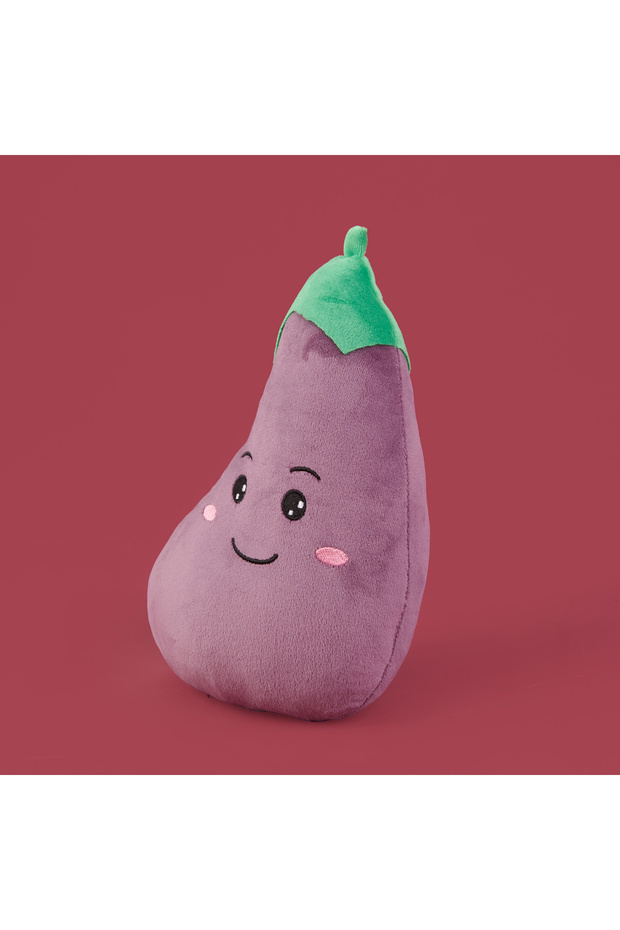 Soft Patlıcan Figürlü Yastık - Mor - 25 cm - 3