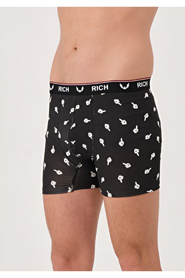 مجموعة بوكسر من الليكرا للرجال مكونة من 3 قطع منقوشة وصلبة - 2