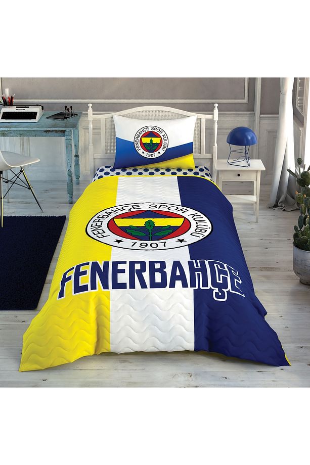 Lisanslı Fenerbahçe Logo Pamuk Tek Kişilik Complete Set - 1