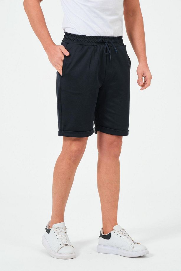 Erkek Düz Renk Regular Fit Bermuda Şort - 2